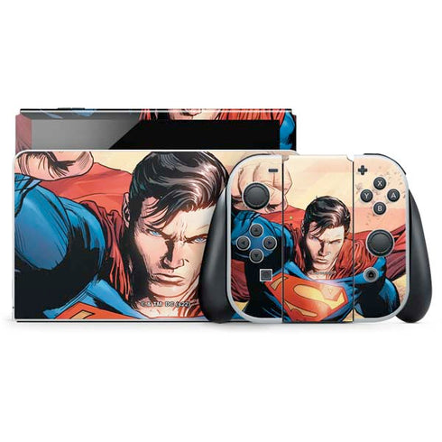 DC Comics Superman Flying Pose Action Comics #957 Art by Patch Zircher Nintendo Switch OLED (2021) Skin